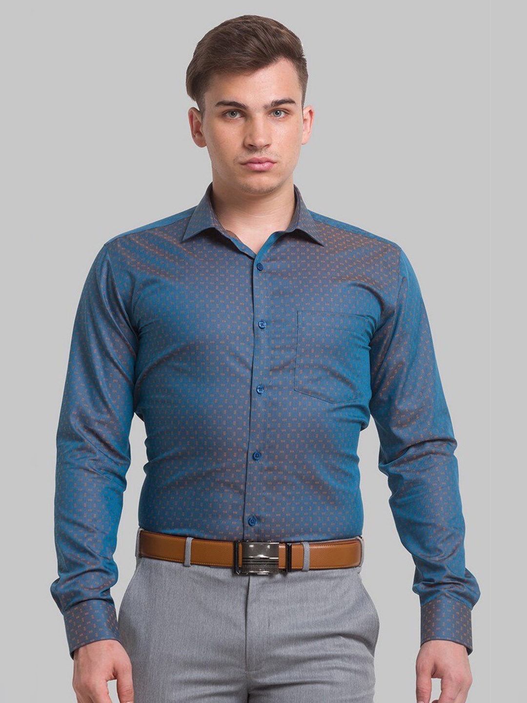 

Park Avenue Men Blue Organic Cotton Formal Shirt