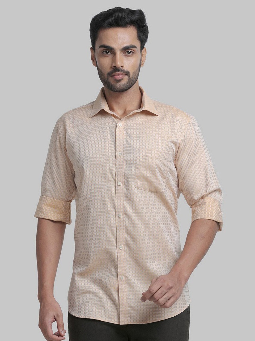 

Park Avenue Men Beige Slim Fit Printed Casual Shirt