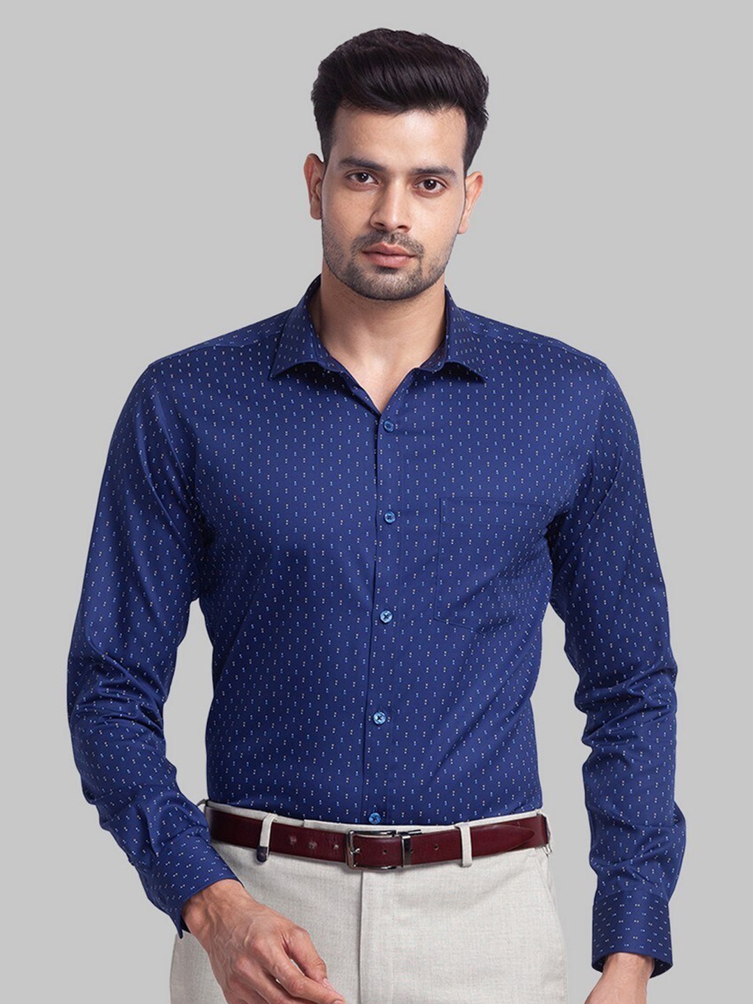 

Park Avenue Men Blue Slim Fit Printed Formal Shirt