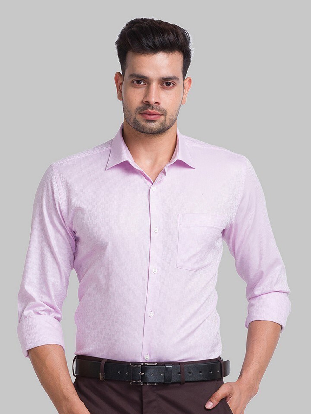 

Park Avenue Men Lavender Printed Formal Shirt