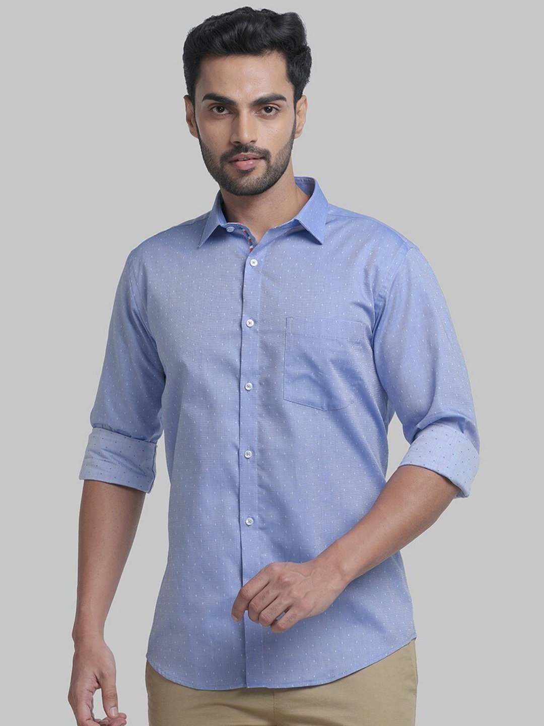 

Park Avenue Men Blue Printed Casual Shirt
