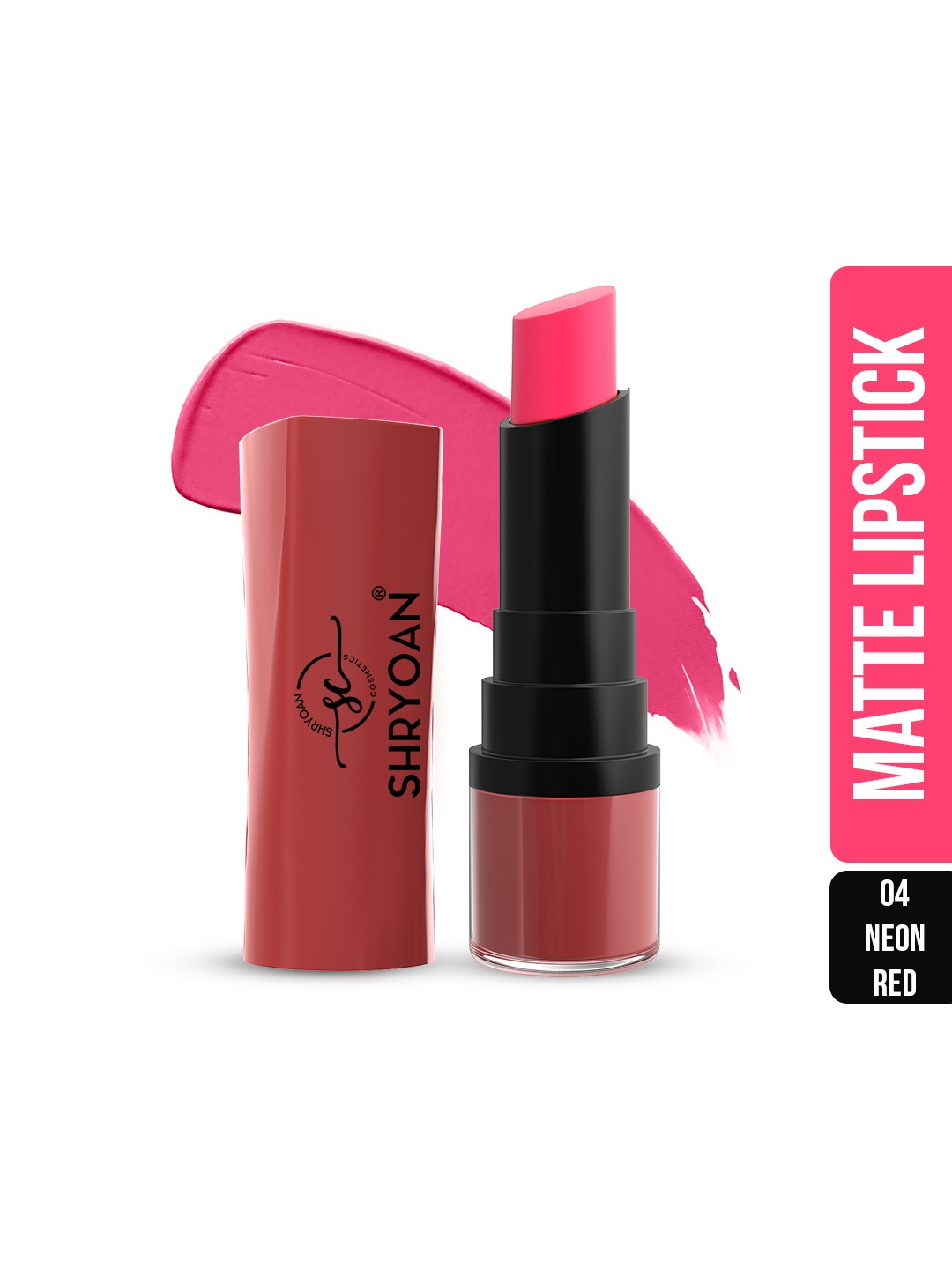

SHRYOAN Long-Lasting Lightweight Matte Lipstick 4.2 g-Neon Red, Pink