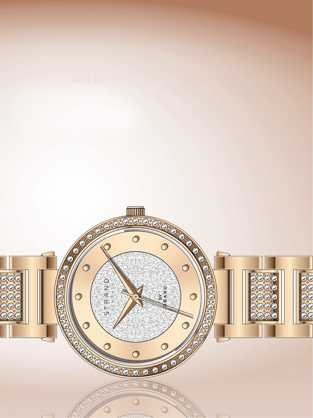 

STRAND BY OBAKU Women Embellished Dial Stainless Steel Watch S713LXVVSV-DB-Rose Gold
