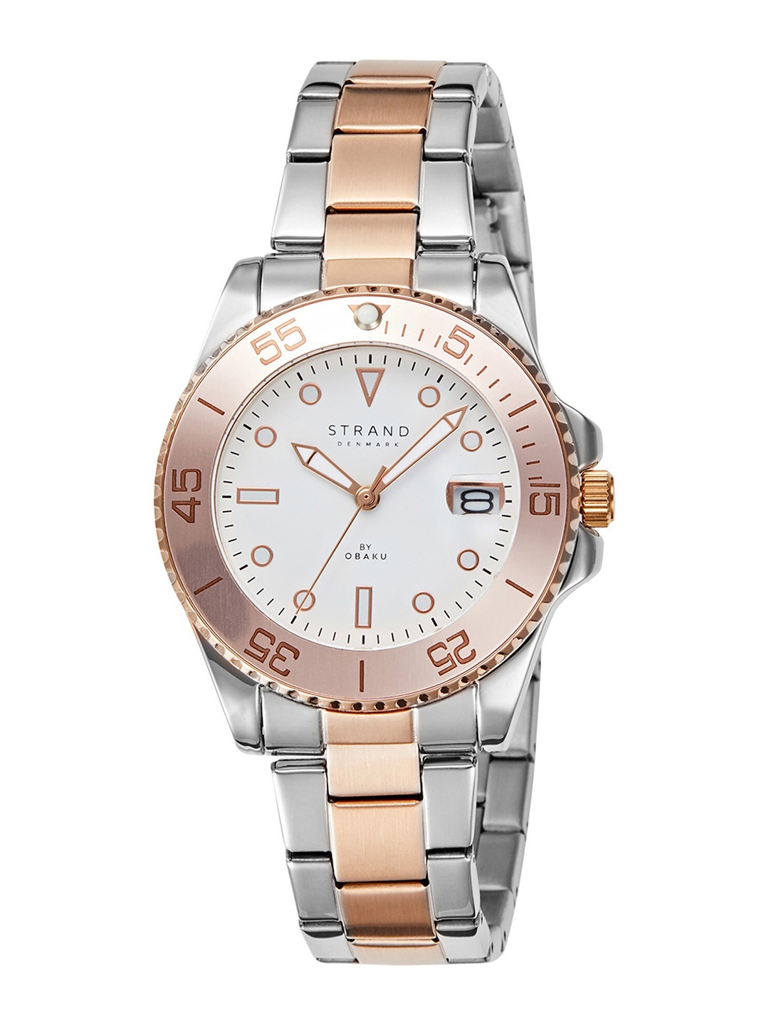 

STRAND BY OBAKU Women White Brass Patterned Dial & Multicoloured Stainless Steel Bracelet Style Straps Watch