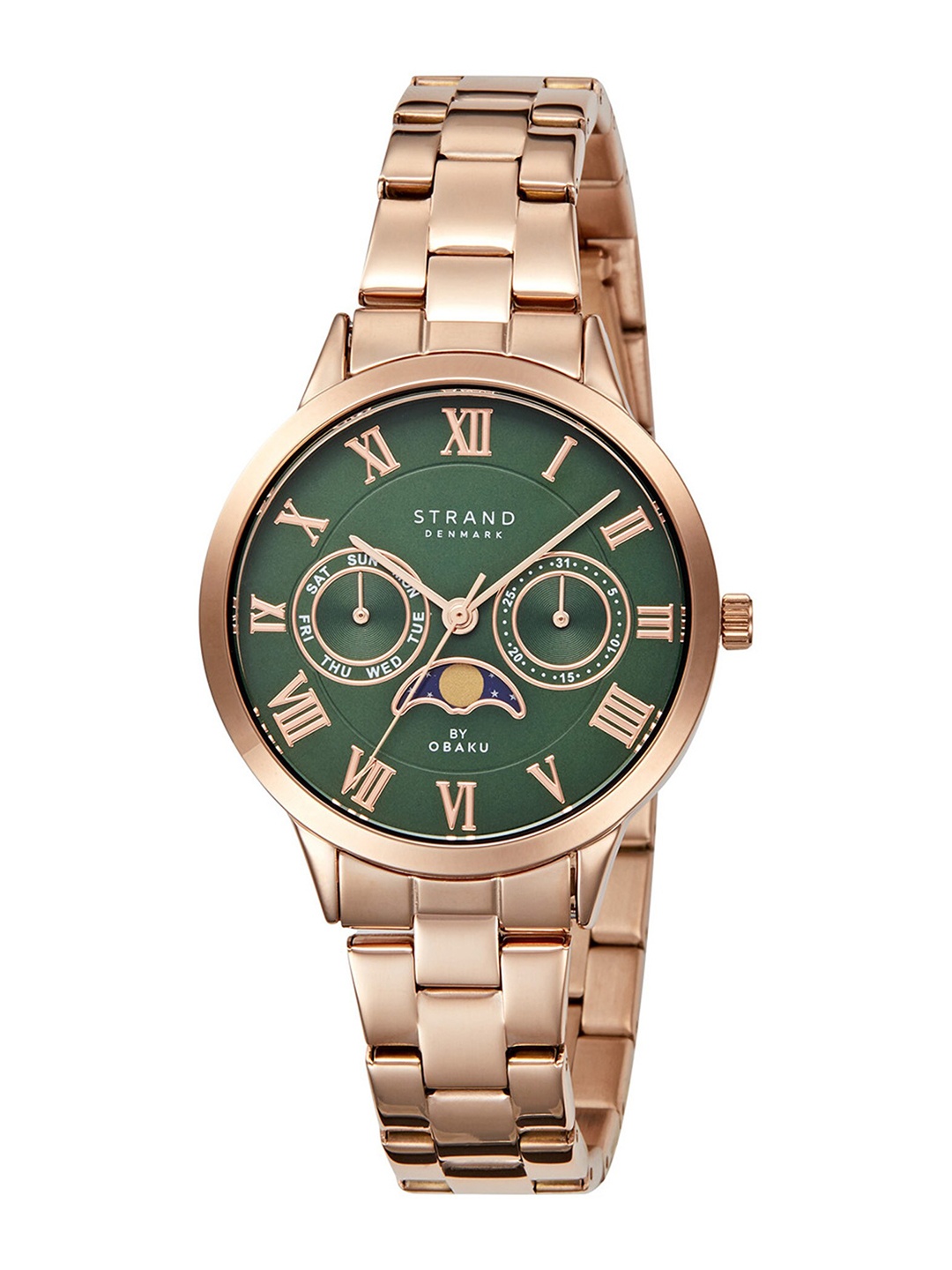 

STRAND BY OBAKU Women Green Brass Dial & Straps Watch S728LMVESV-Green