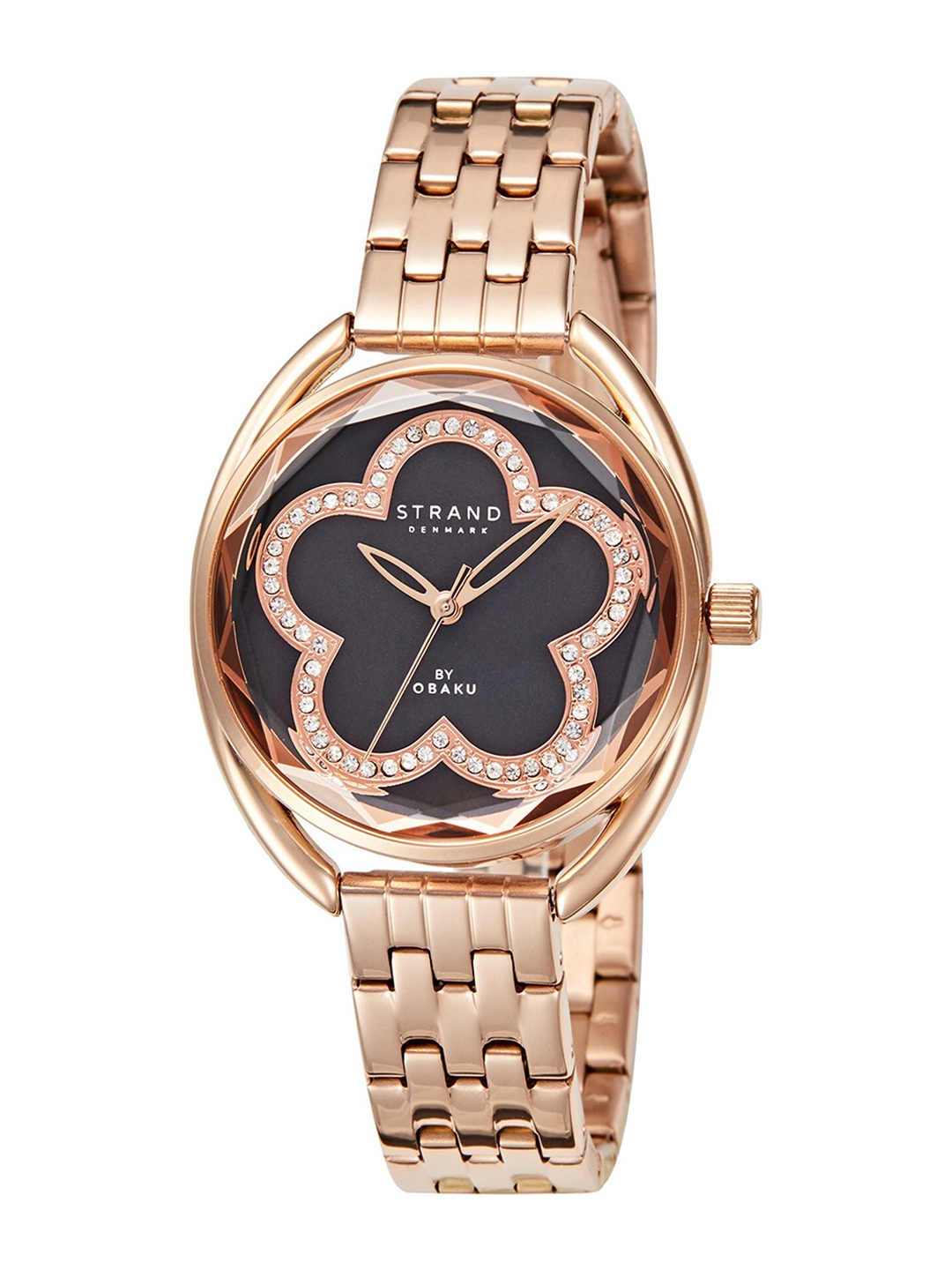 

STRAND BY OBAKU Women Black Brass Dial Straps Watch S734LXVBSV-Black MOP