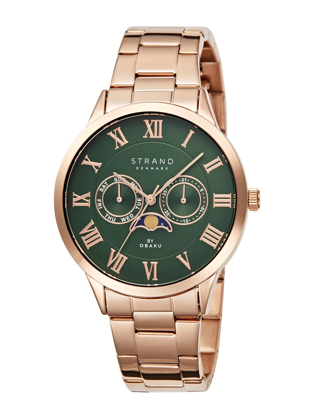 

STRAND BY OBAKU Men Green Brass Dial & Straps Watch S728GMVESV-Green