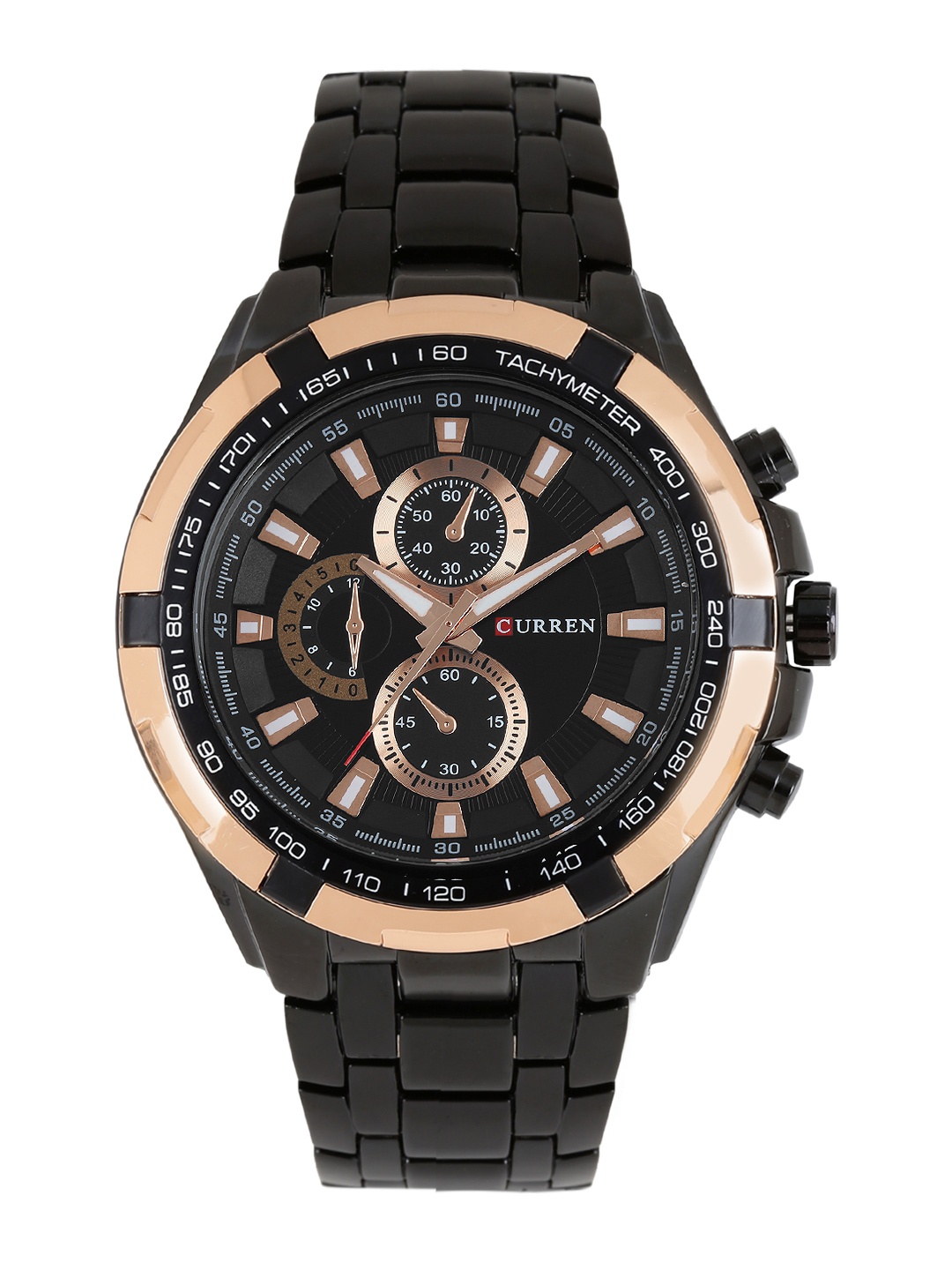 

Curren Men Black Analogue Multi Function Watch CUR012