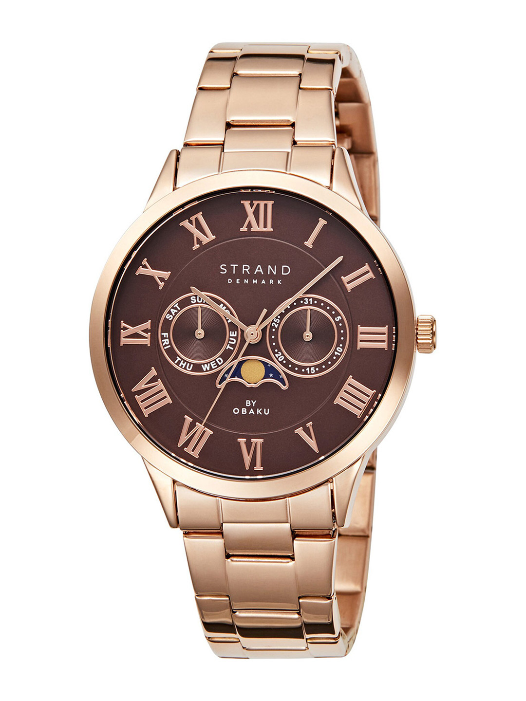

STRAND BY OBAKU Men Red Brass Dial Stainless Steel Analogue Watch- S728GMVNSV-Red