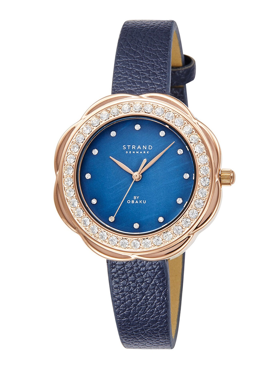 

STRAND BY OBAKU Women Blue Embellished Dial & Textured Straps Analogue Watch- S735LXVLVL