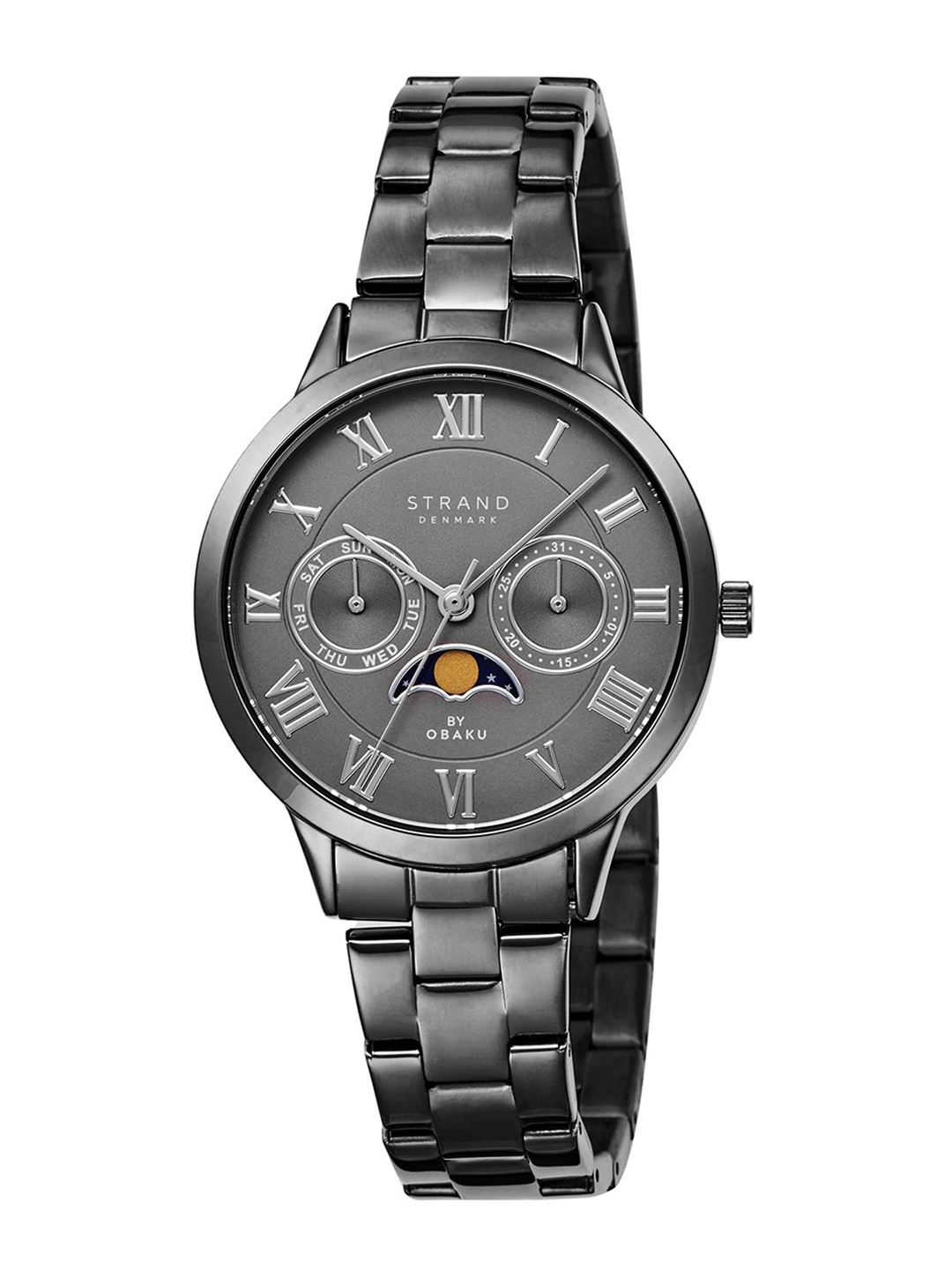 

STRAND BY OBAKU Women Grey Brass Dial & Grey Stainless Steel Straps Watch S728LMUUSU