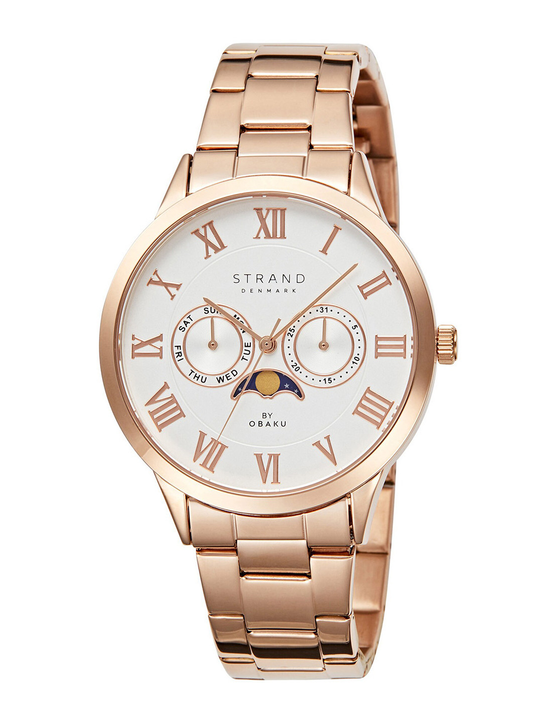 

STRAND BY OBAKU Men Patterned Dial Stainless Steel Watch S728GMVISV-Silver, White