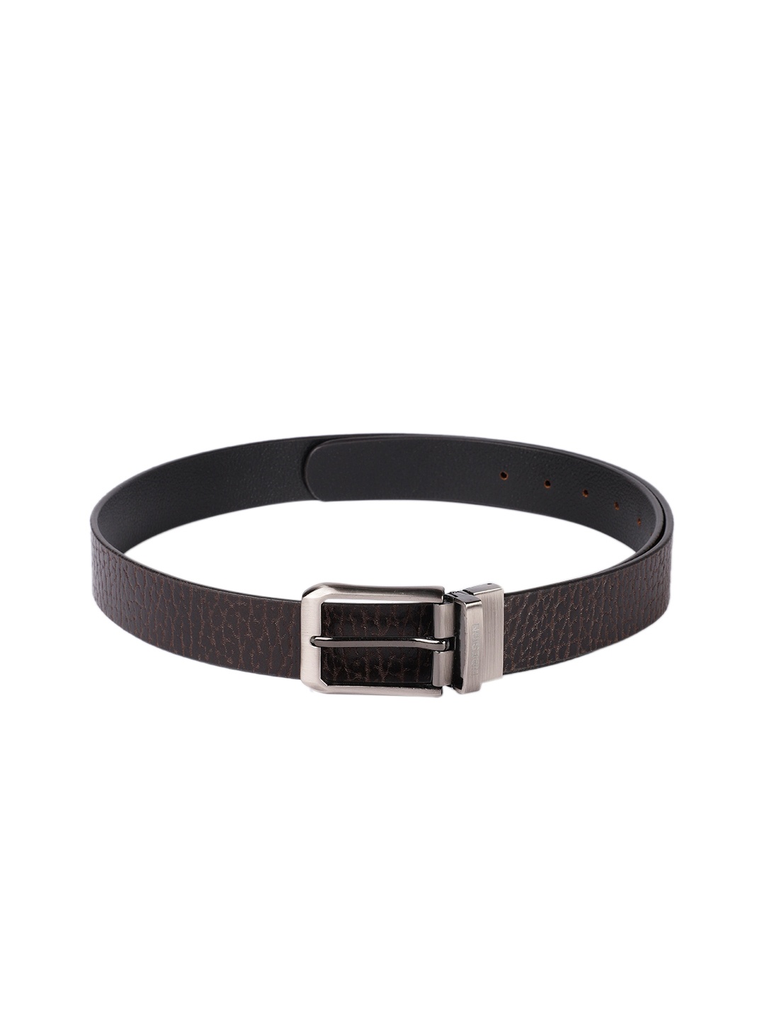 

Hidesign Men Brown & Black Textured Reversible Leather Belt