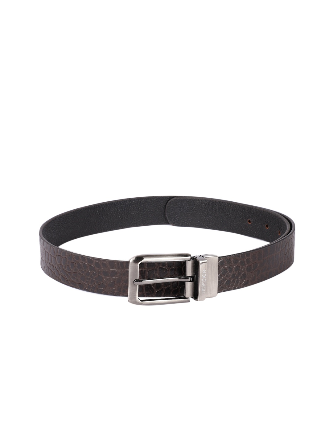 

Hidesign Men Brown & Black Textured Reversible Leather Belt