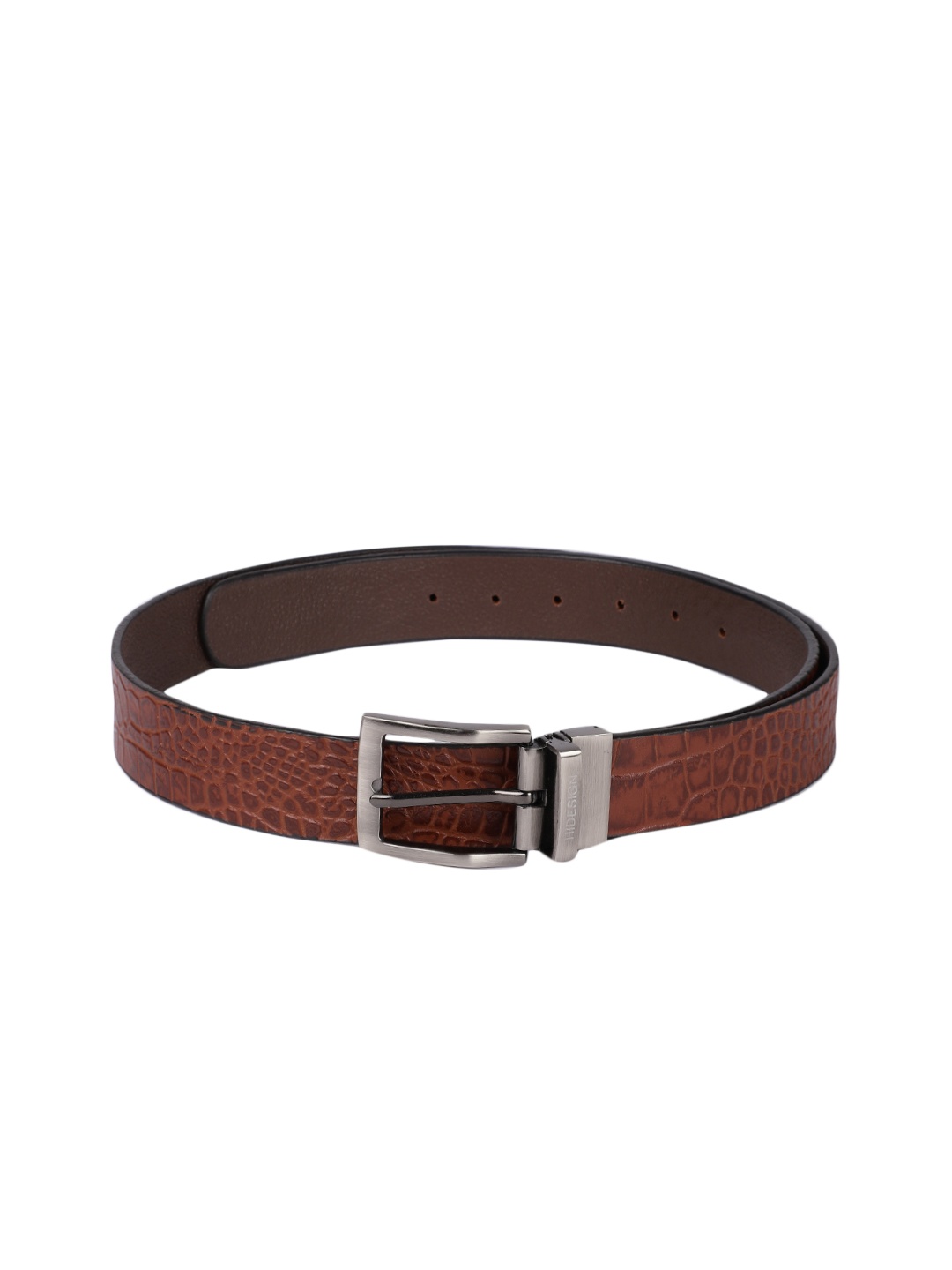 

Hidesign Men Tan Brown Reversible Leather Belt