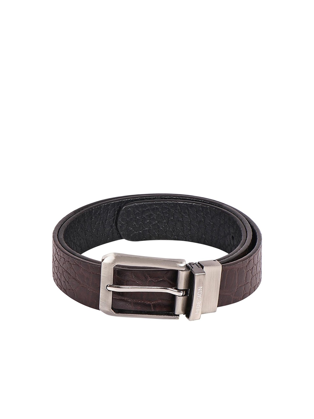 

Hidesign Men Brown & Black Textured Reversible Leather Belt