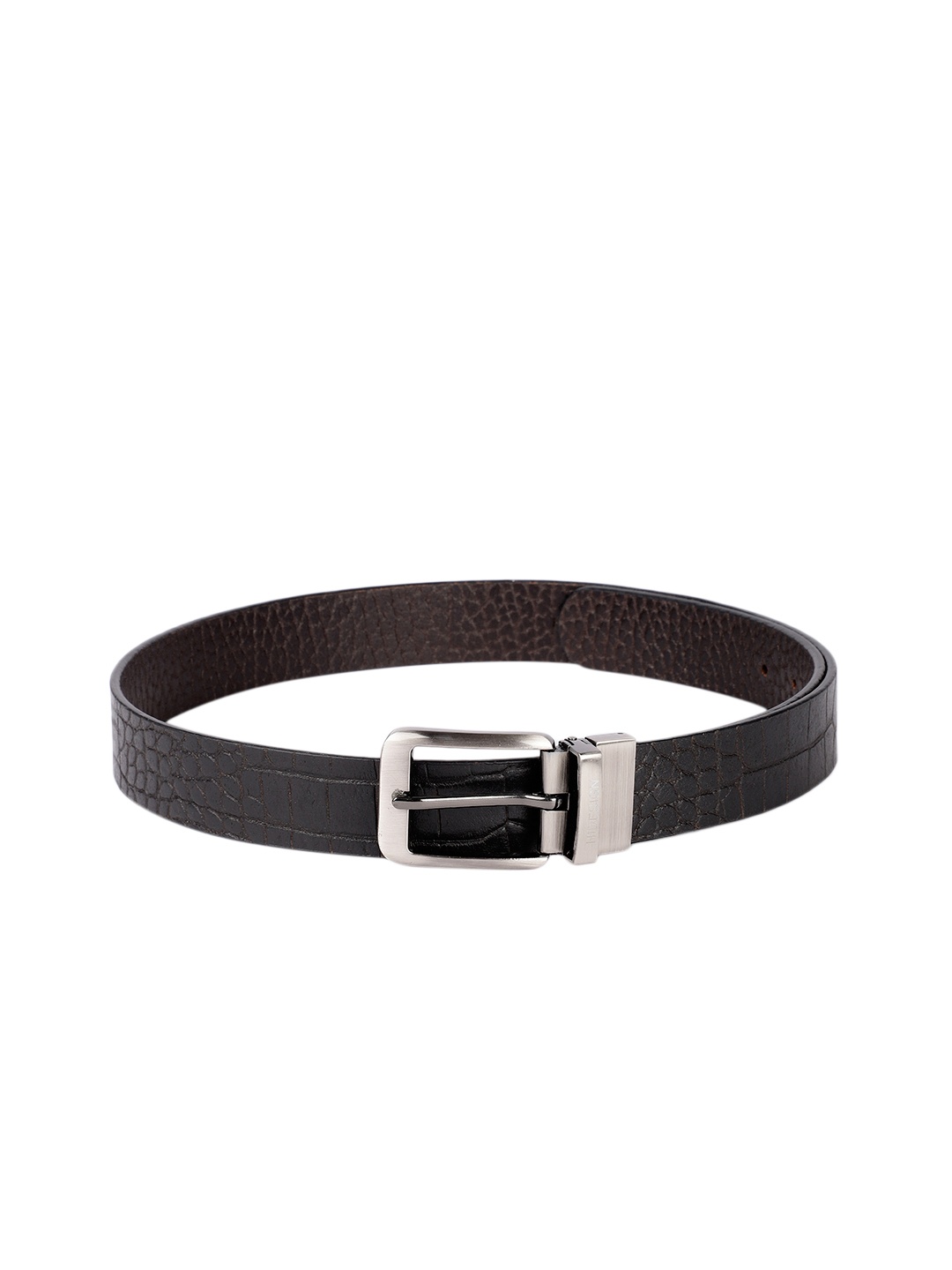 

Hidesign Men Black & Brown Reversible Textured Leather Belt