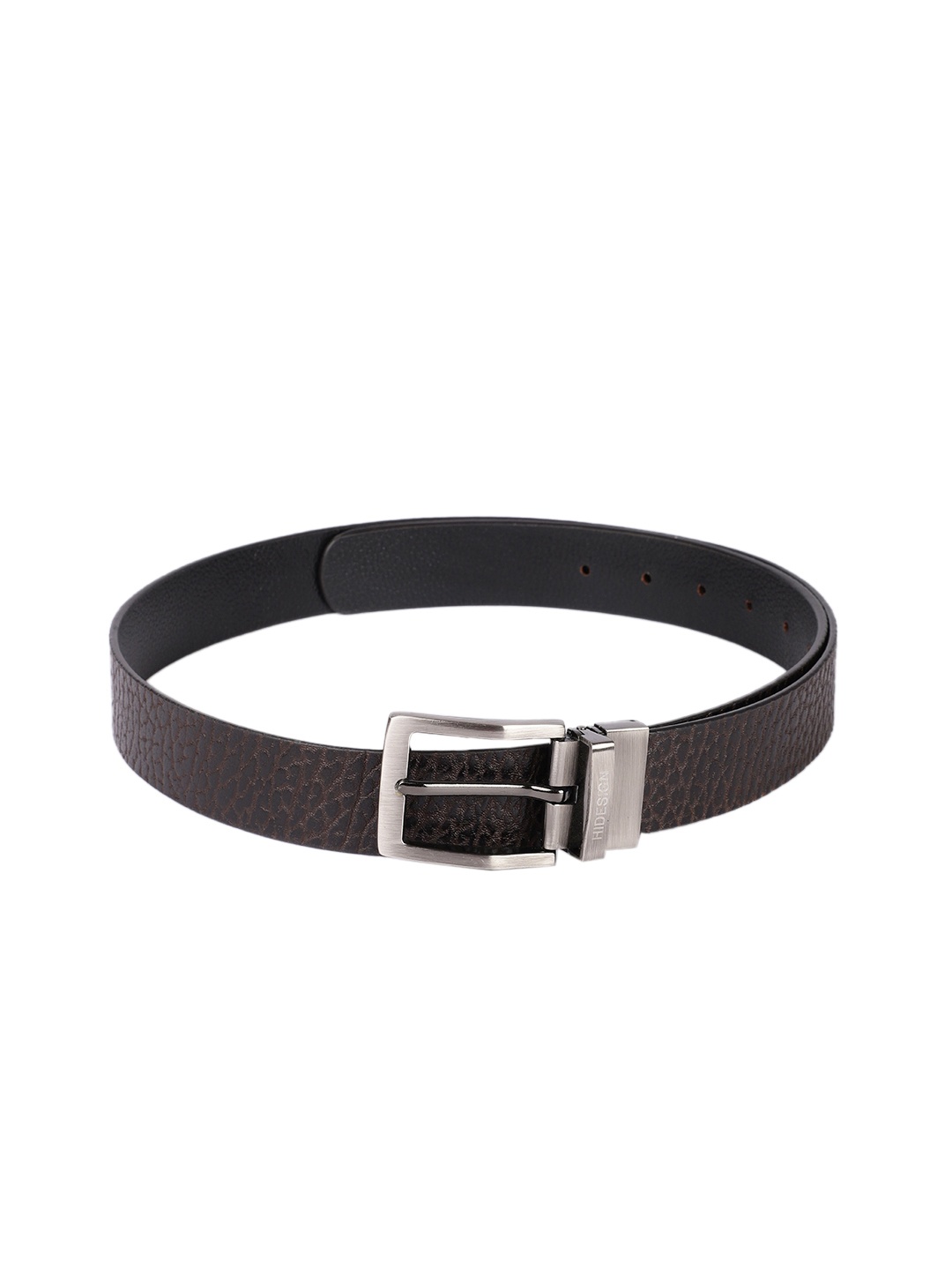 

Hidesign Men Brown & Black Textured Reversible Leather Belt