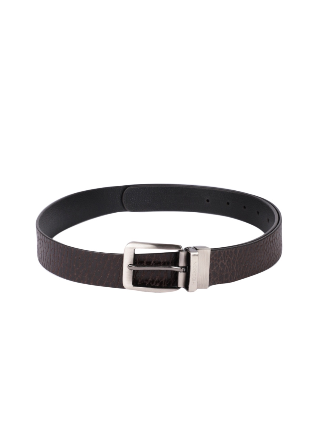 

Hidesign Men Brown & Black Textured Reversible Leather Belt