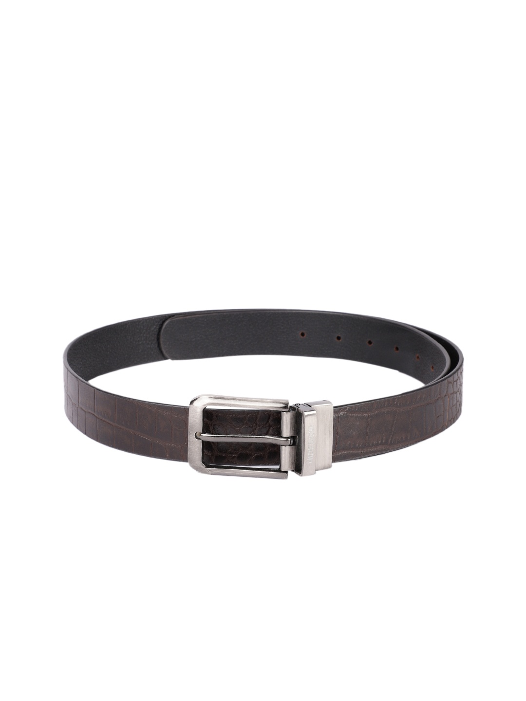 

Hidesign Men Brown & Black Textured Reversible Leather Belt