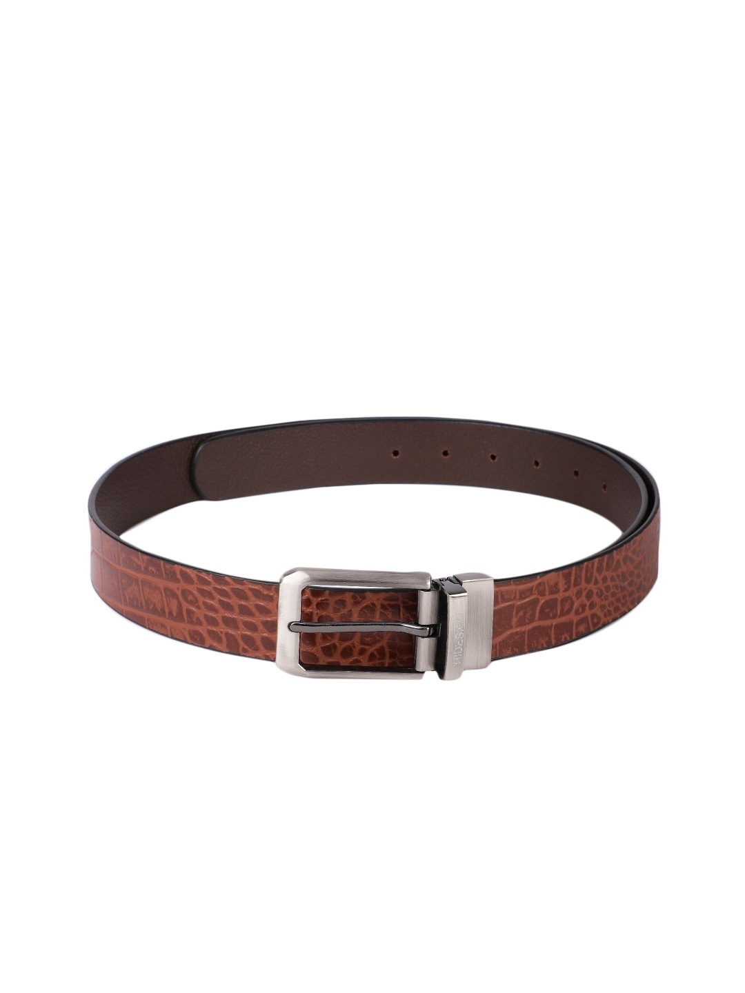

Hidesign Men Brown Textured Reversible Leather Belt