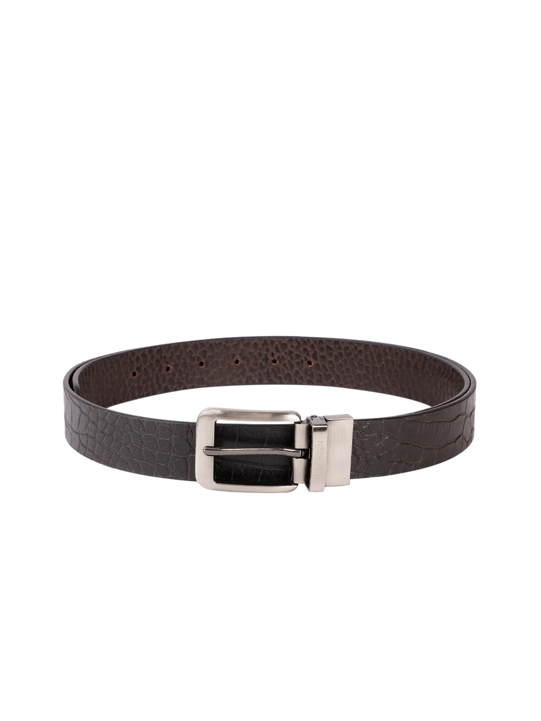 

Hidesign Men Black & Brown Textured Reversible Leather Belt