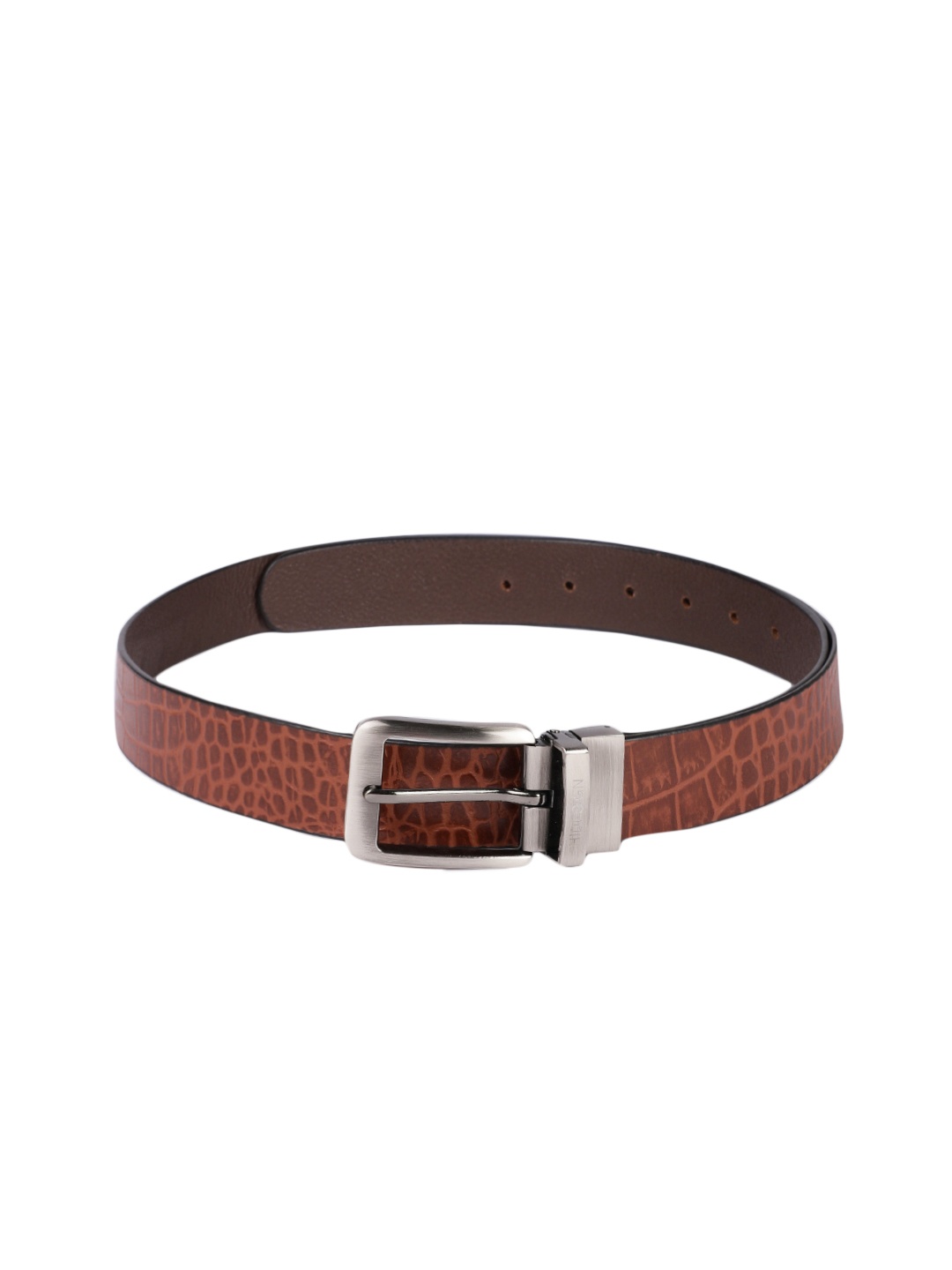 

Hidesign Men Tan Brown Textured Reversible Leather Belt