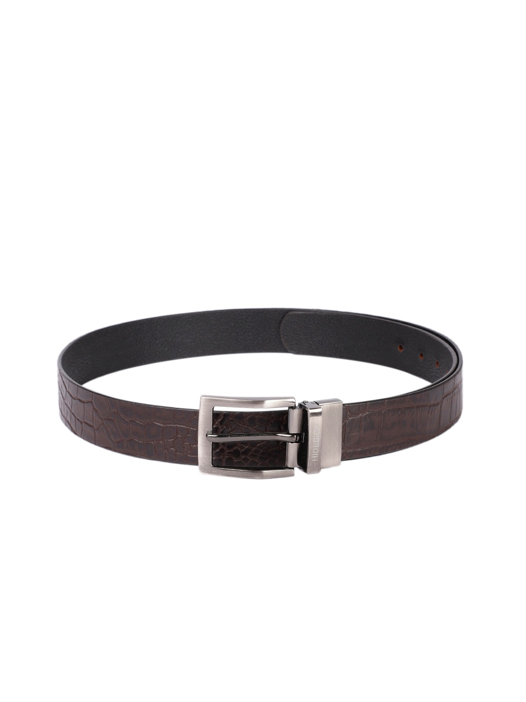 

Hidesign Men Brown & Black Textured Reversible Leather Belt