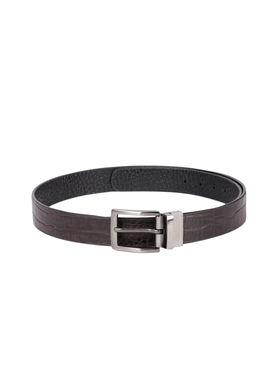 

Hidesign Men Brown & Black Textured Reversible Leather Belt