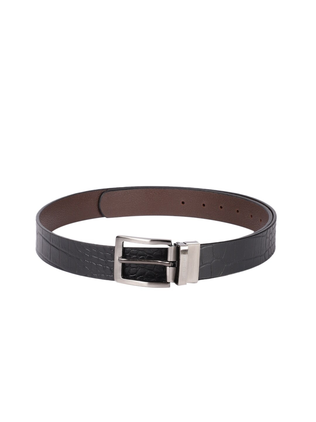 

Hidesign Men Black & Brown Textured Reversible Leather Belt