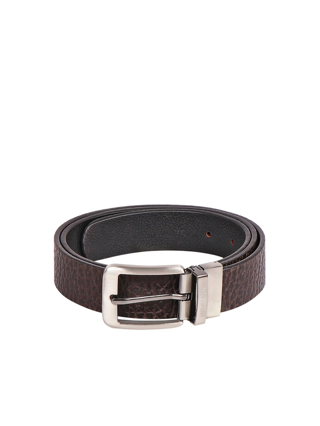 

Hidesign Men Brown & Black Textured Reversible Leather Belt