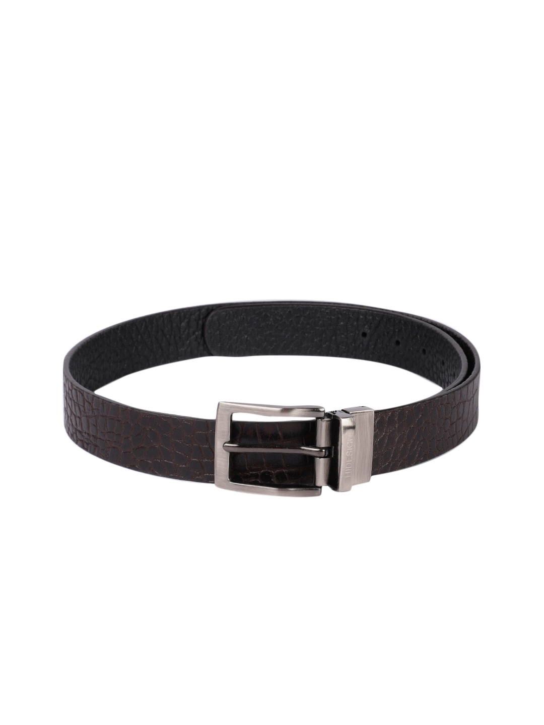 

Hidesign Men Brown & Black Textured Reversible Leather Belt
