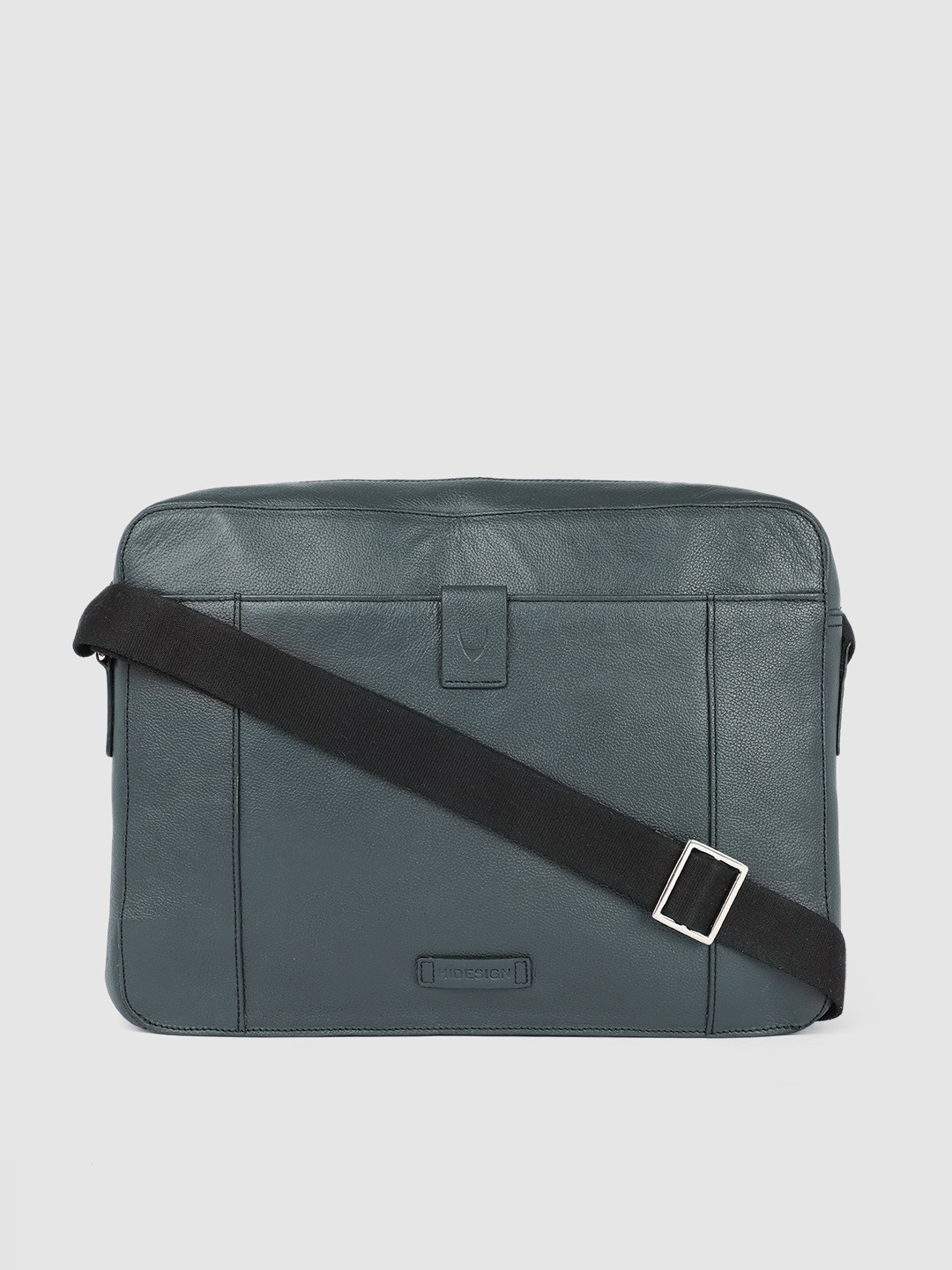 

Hidesign Men Blue Solid Leather Laptop Bag