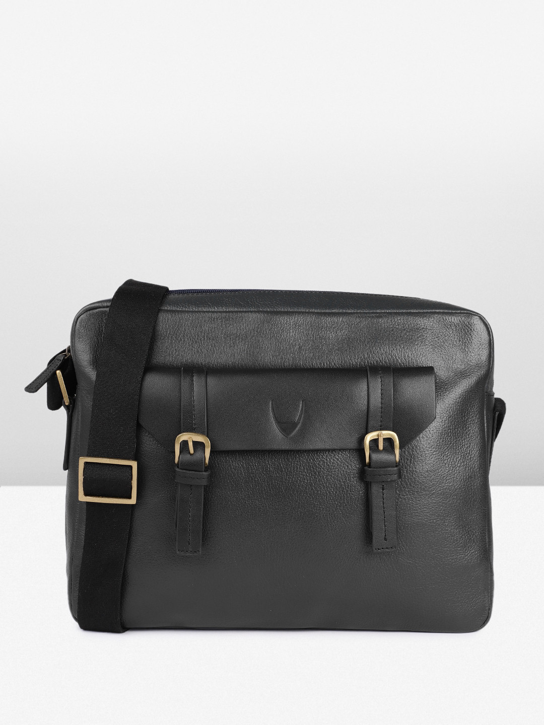 

Hidesign Men Textured Leather Laptop Bag, Navy blue