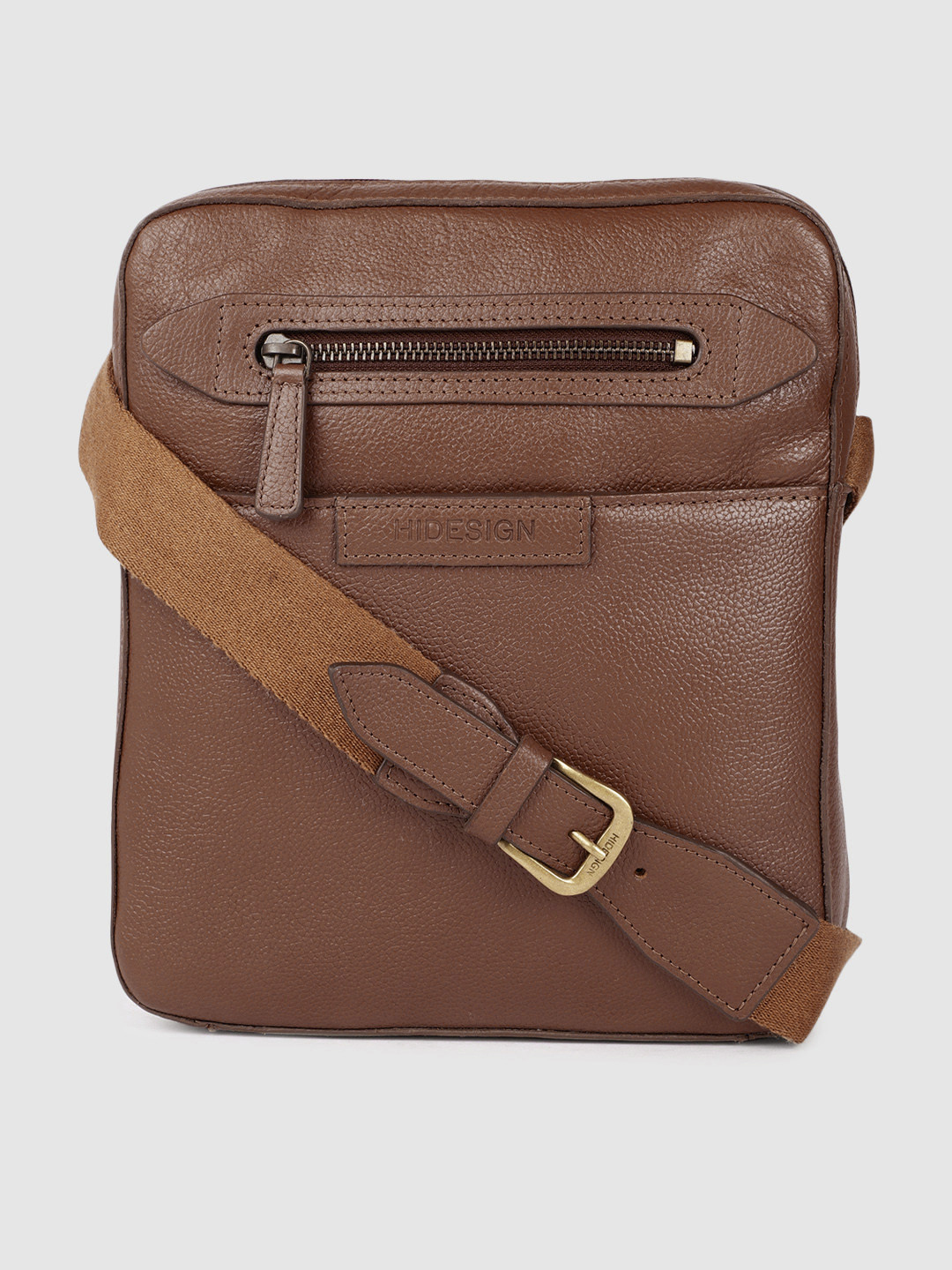 

Hidesign Men Brown Solid Messenger Bag