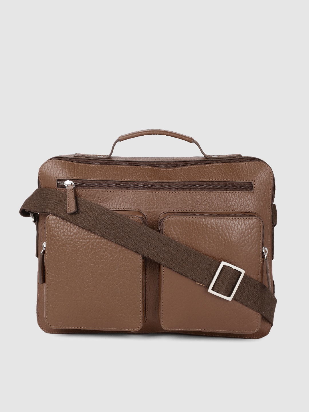 

Hidesign Men Brown Textured Messenger Bag