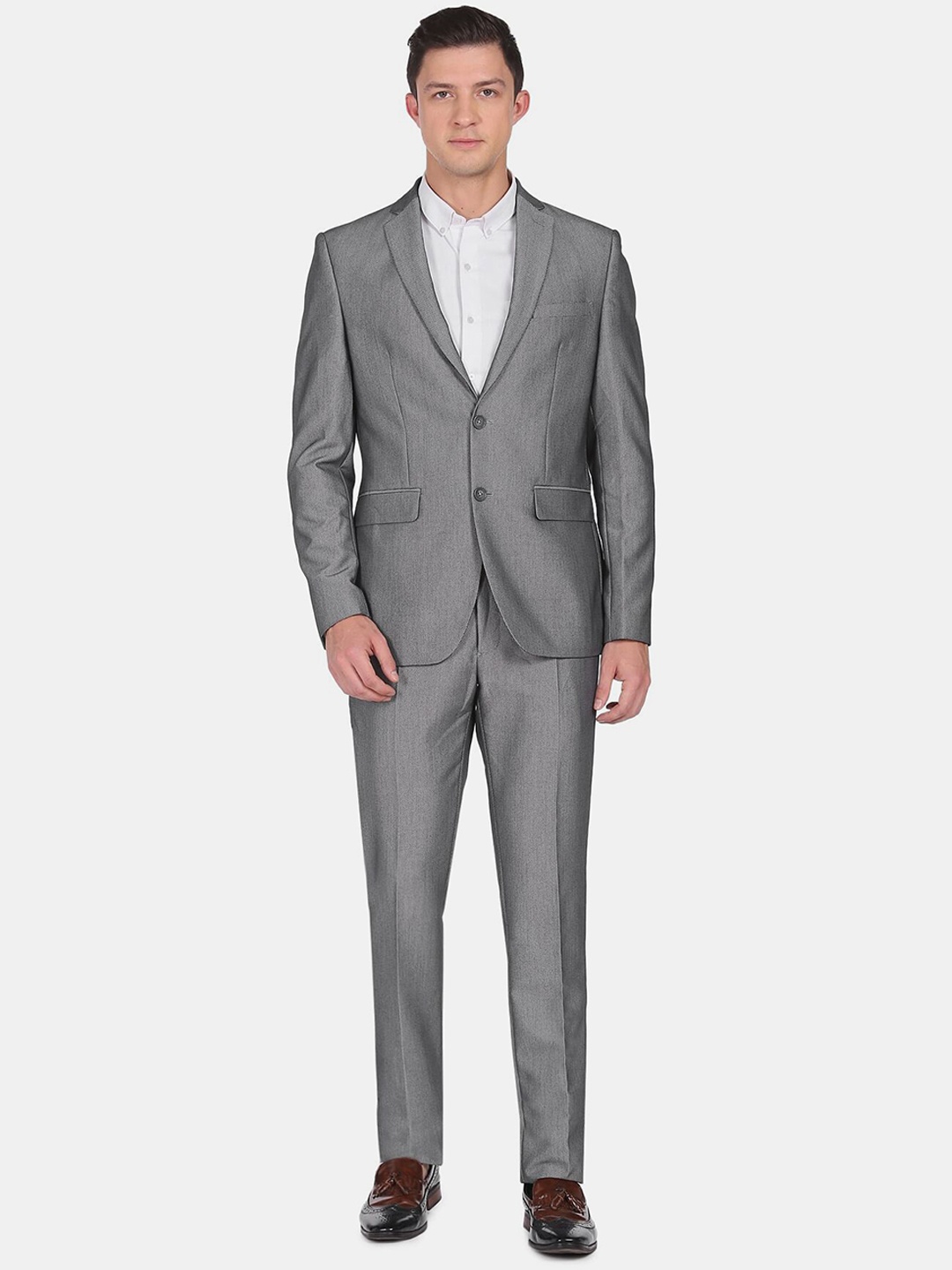

Arrow Men Solid Single-Breasted 2-Piece Formal Suits, Grey