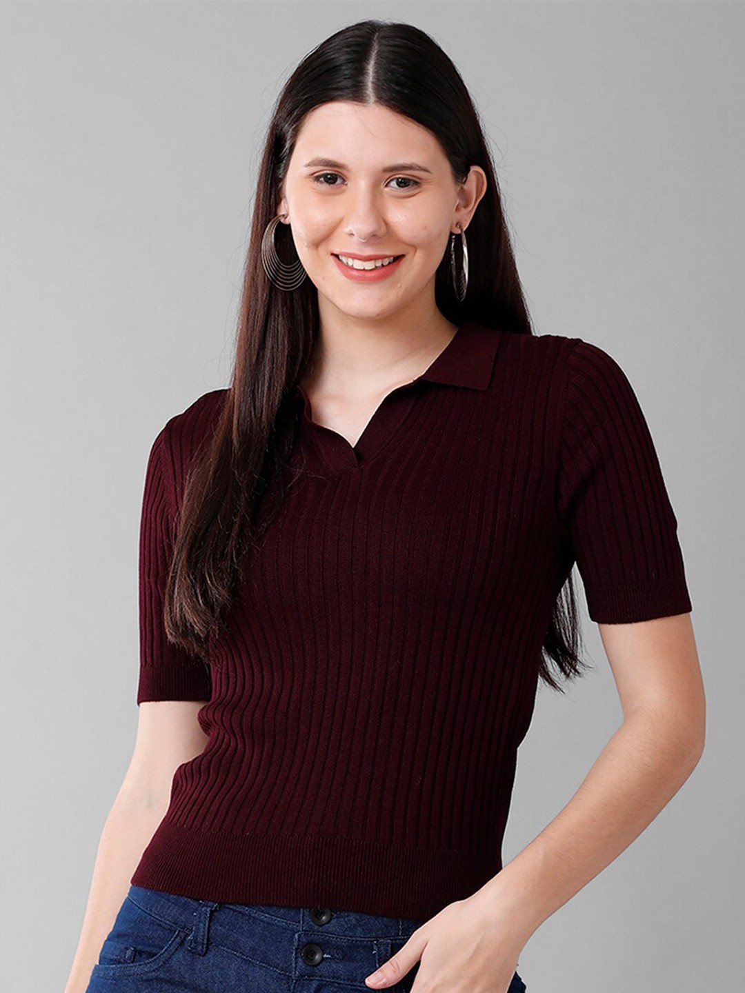 

IDENTITI Red Striped Fitted Top
