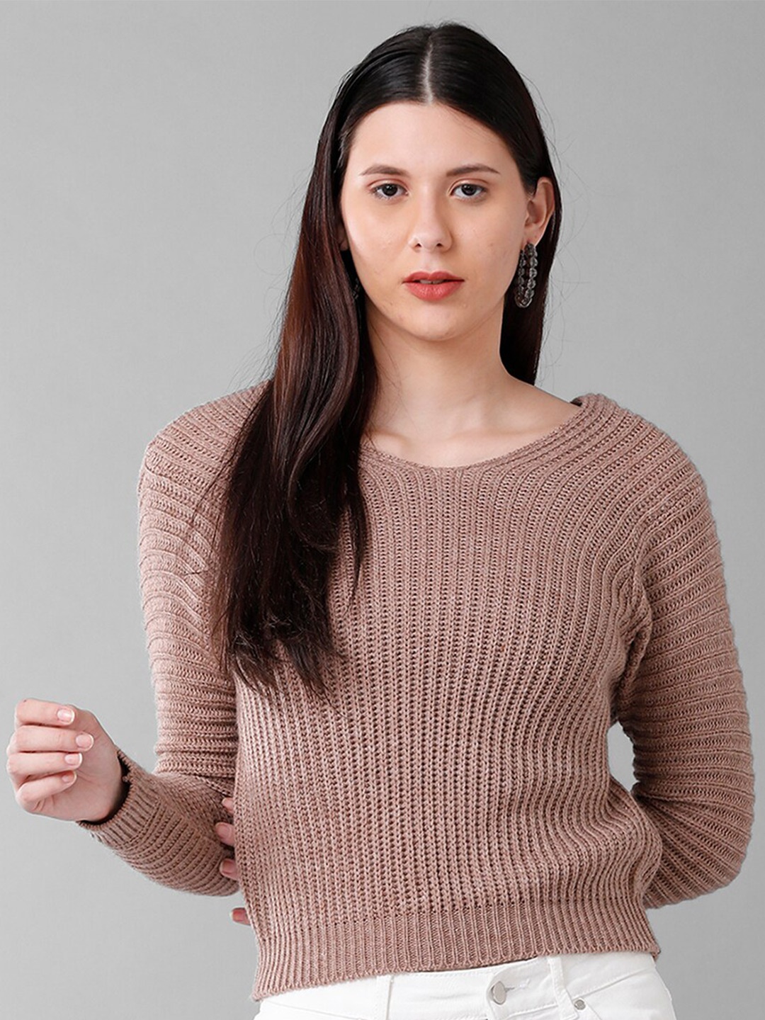 

IDENTITI Women Brown Striped Acrylic Top
