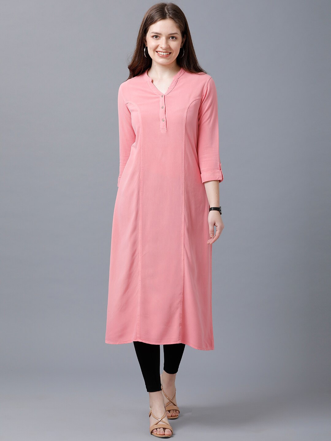 

IDENTITI Women Pink Solid Kurta