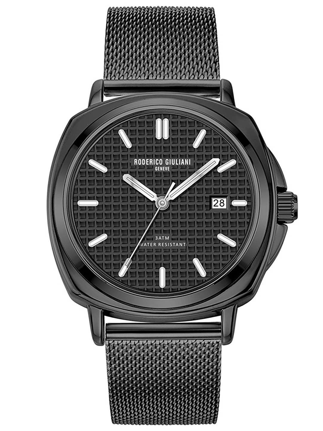 

RODERICO GIULIANI Unisex Black Dial & Black Stainless Steel Bracelet Style Straps Analogue Watch