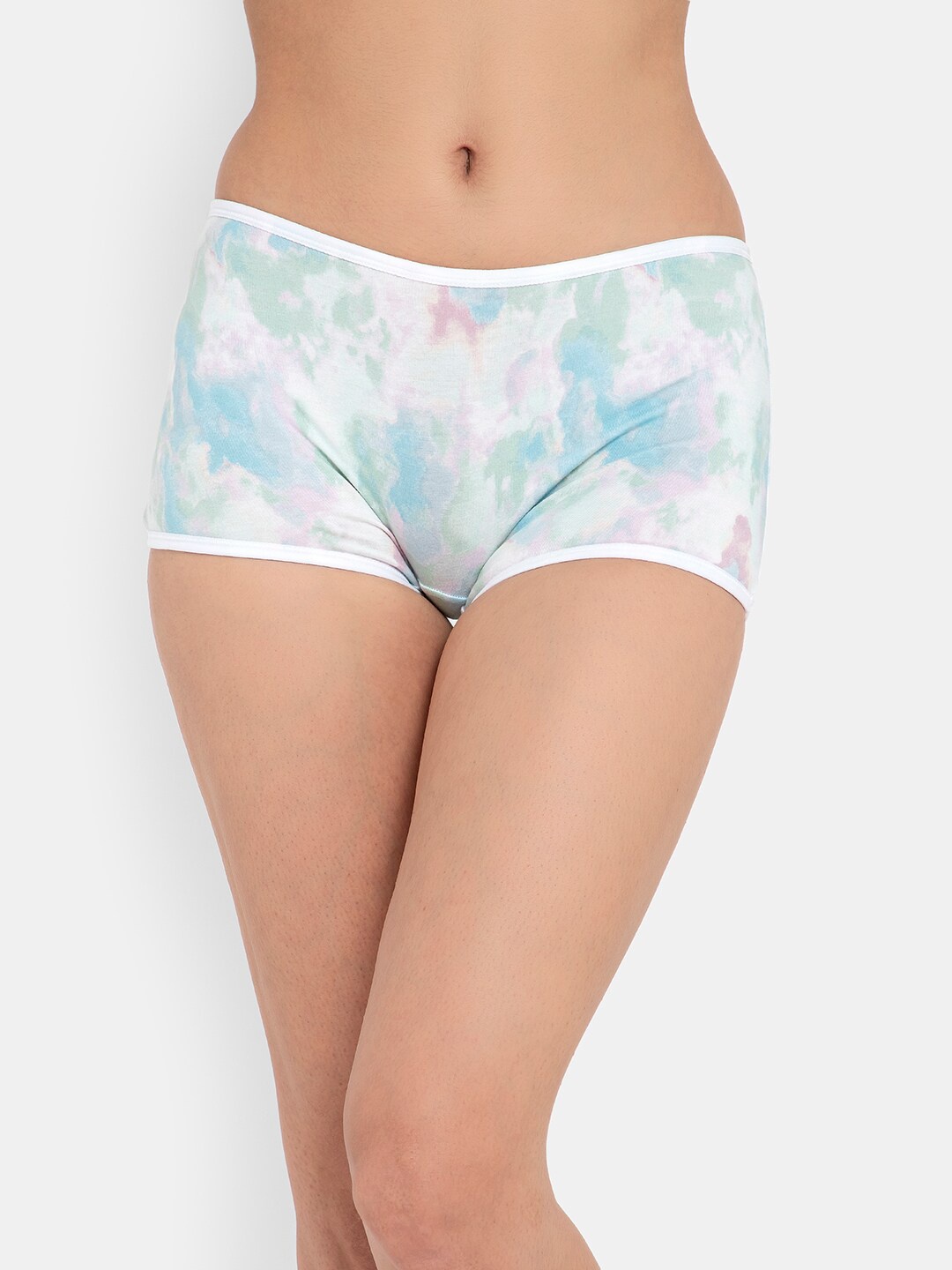 

Clovia Women Mid Waist Marble Print Cotton Boyshorts PN2260P18XXL, White