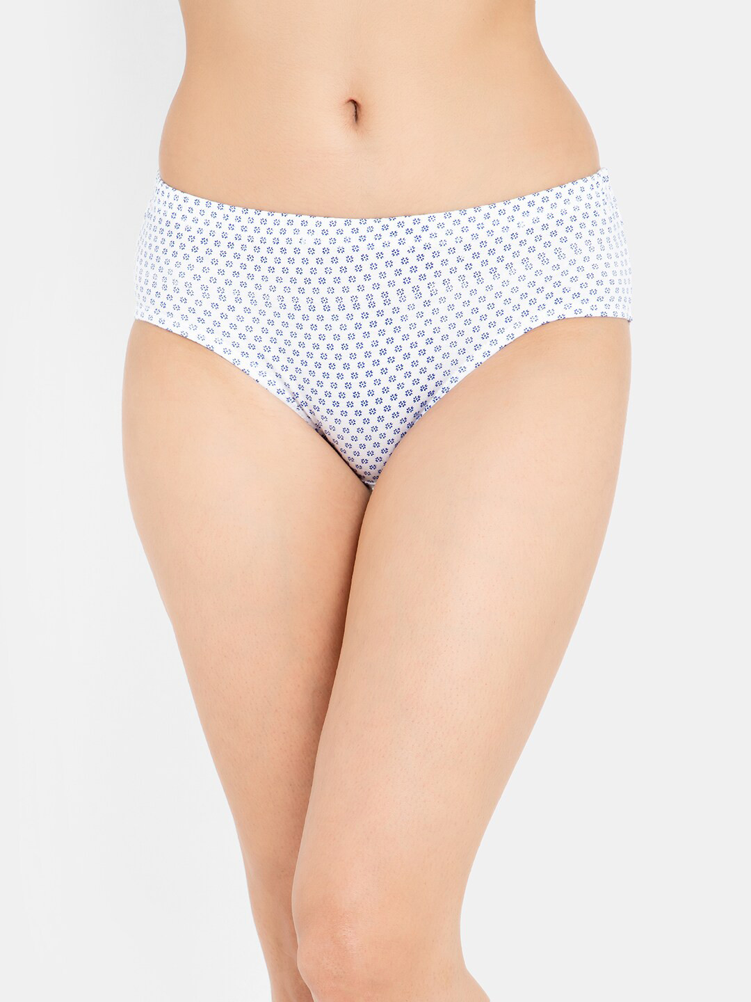 

Clovia Women White Floral Printed Pure Cotton Mid-Rise Hipster Briefs