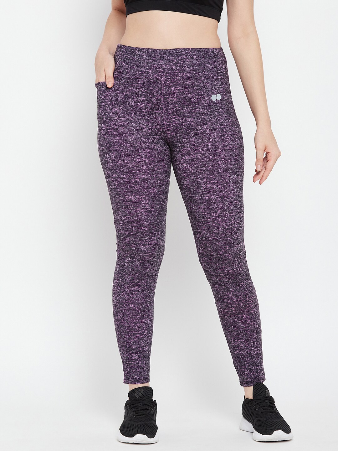 

Clovia Women Printed Ankle-Length Tights, Purple