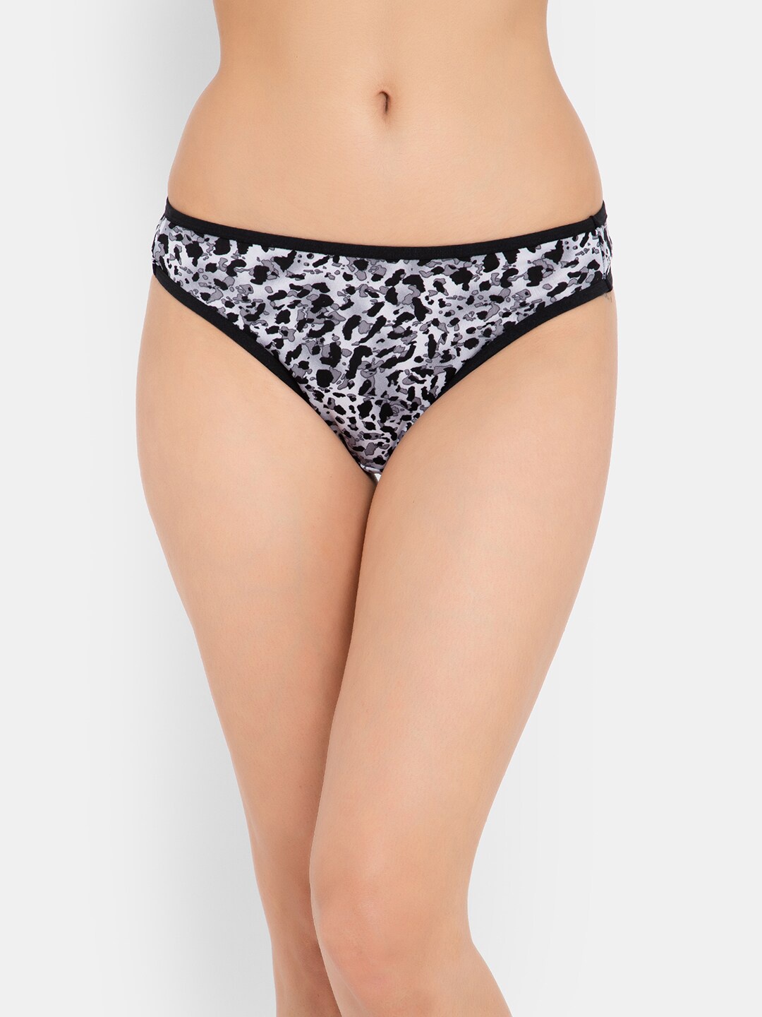 

Clovia Women Grey Printed Low-Waist Thong Briefs