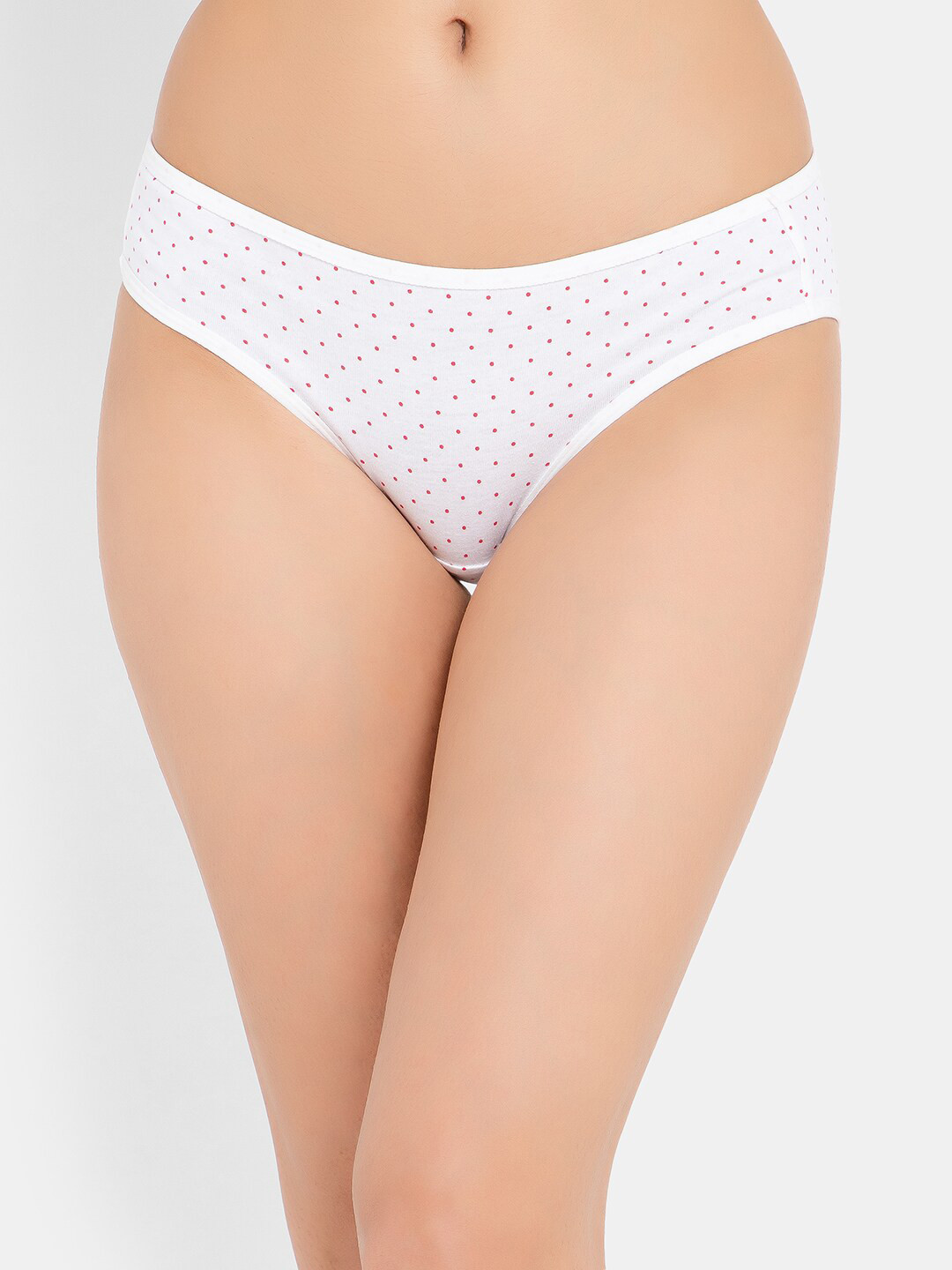 

Clovia Women White Polka Dot Low-Rise Printed Pure Cotton Bikini Briefs PN3380Y183XL
