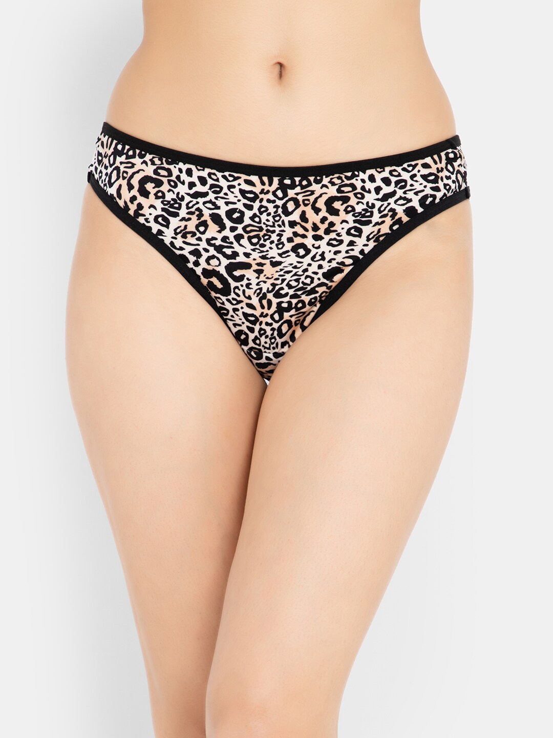 

Clovia Women Black Printed Low-Rise Thong Briefs