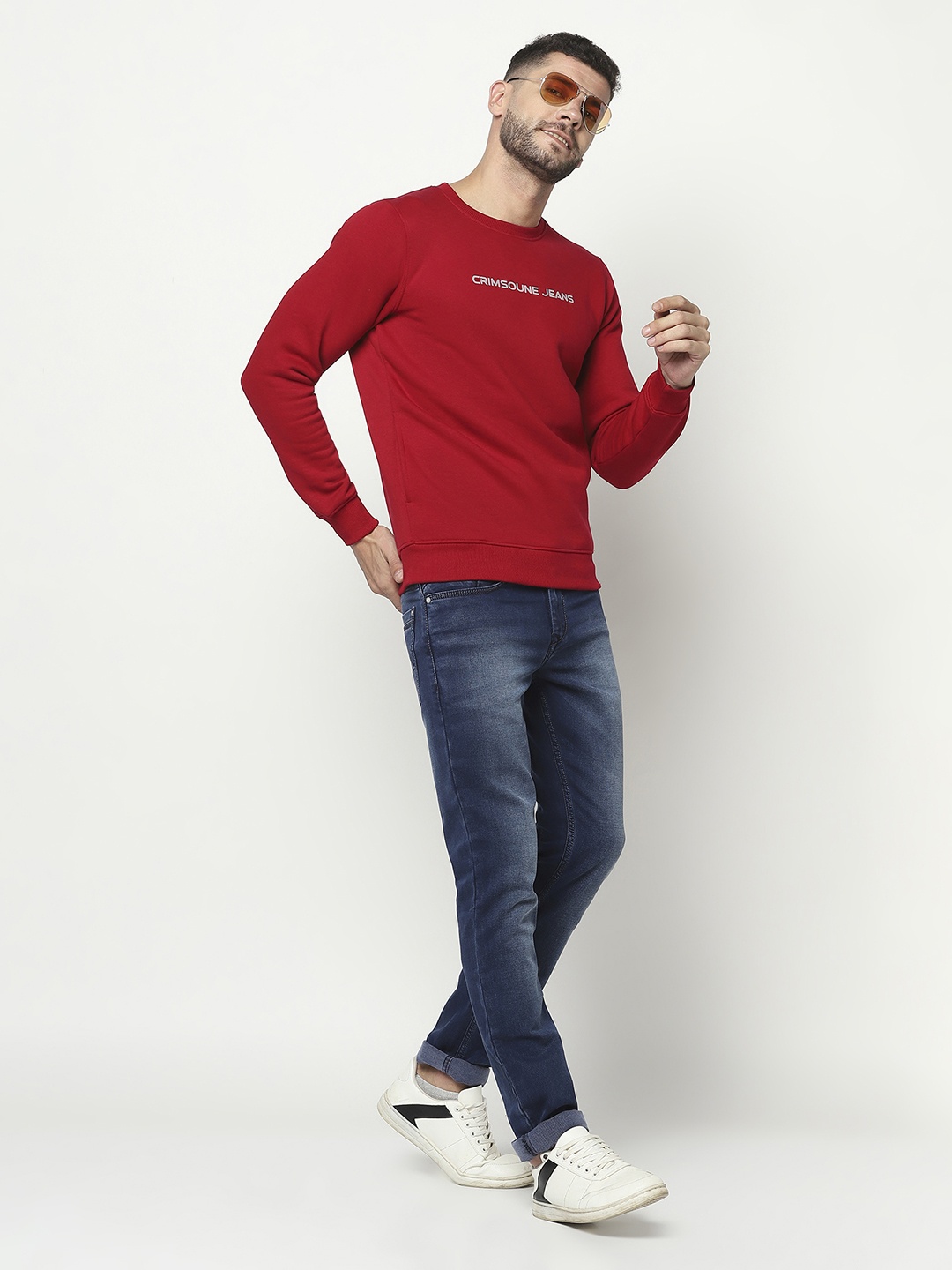 

Crimsoune Club Men Red Solid Sweatshirt