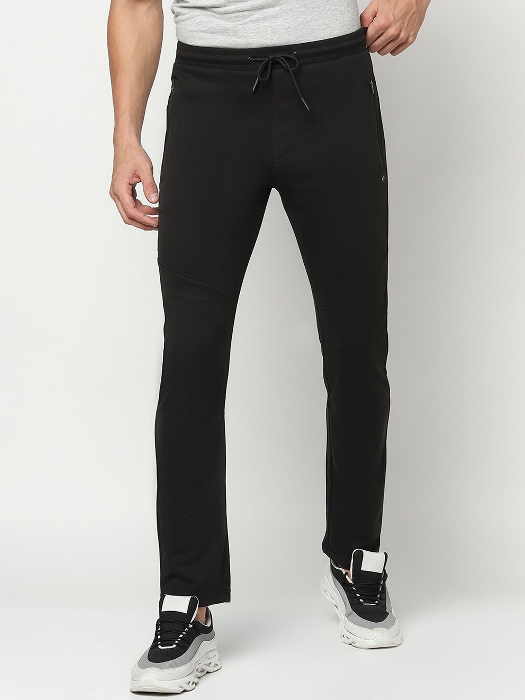 

Crimsoune Club Men Black Solid Slim-Fit Track Pants