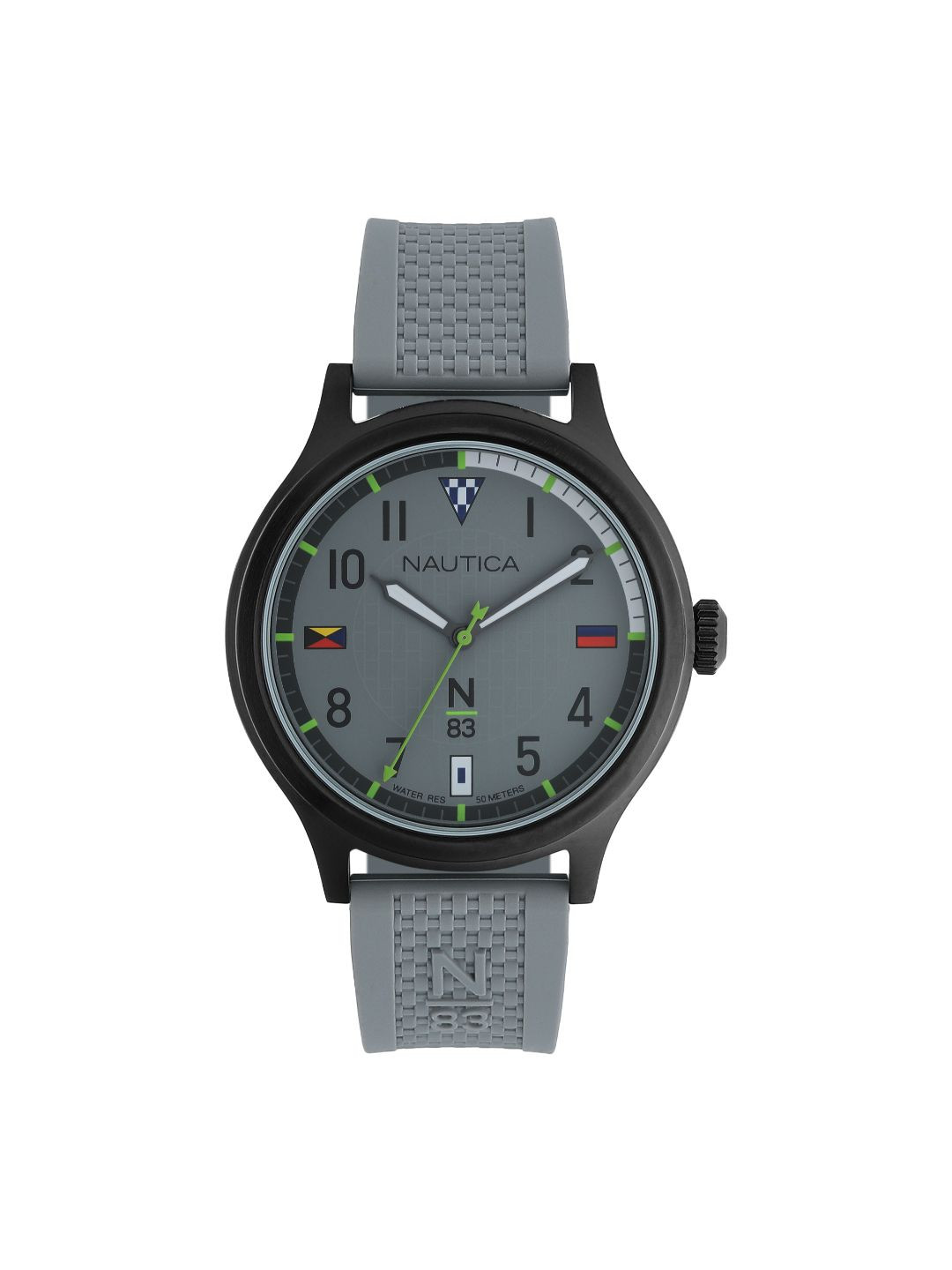 

Nautica Men Blue Brass Printed Dial & Grey Straps Analogue Watch NAPCFS914